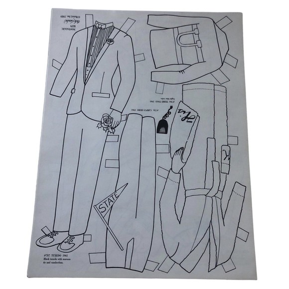 VTG Ken (of Barbie) Paper Doll By Peck Gandre Nostalgic 1989 Uncut Paper Clothes - Picture 16 of 16